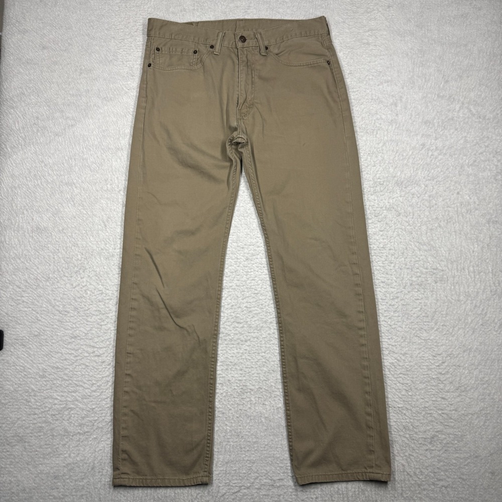 Levi's 505 Beige Khaki Jeans Pants Relaxed Fit Straight Leg Men's Size 34x32
